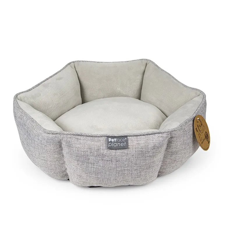 Petface Planet Eco Hexagon Dog Bed in Grey
